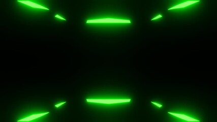 Vivid laser shapes in darkness, bright laser symbols and fragments illuminating dark environments, colorful laser designs creating symmetrical shapes and vibrant patterns in deep shadows