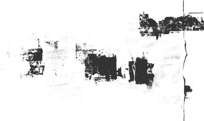 Obraz premium Dark textured abstract shapes on white background with scattered dots