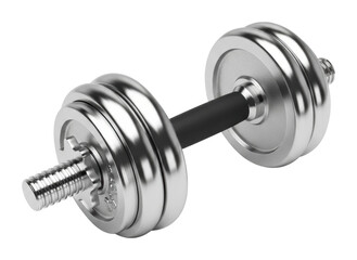 Fototapeta premium Weightlifting action with dumbbell gym environment fitness concept isolated on transparent background