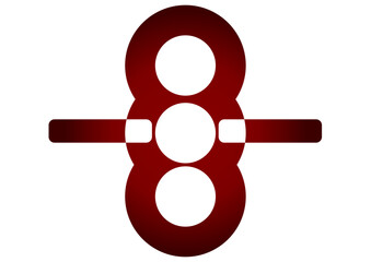 3d red number