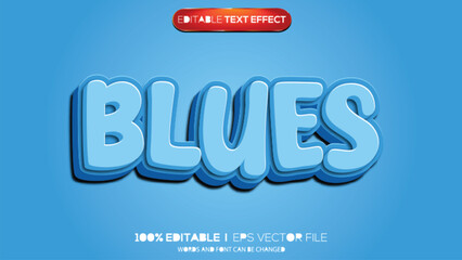 3d text effect blues theme