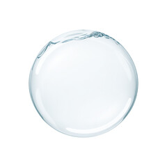 Clear Water Droplet on White