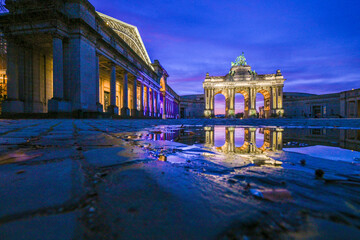 Belgique Bruxelles nuit tourisme monument Parc du cinquantenaire