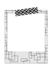 Vector Illustration of an Instant Photo Frame with abstract design and washi tape