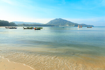 Tropical beach with clear turquoise water, Nai Yang Beach, Phuket, Thailand