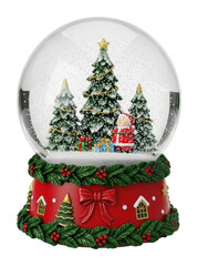 Festive snow globe display holiday theme decorative object isolated on transparent background