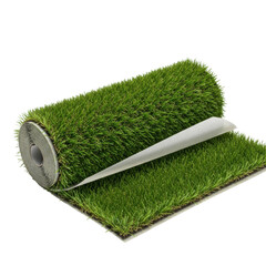 Artificial grass installation for green living and home improvement isolated on transparent background