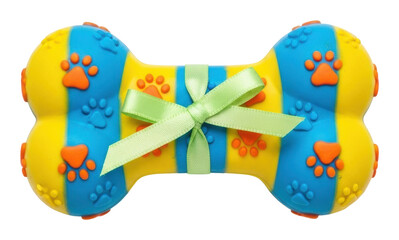 Playful dog toy home product colorful top view fun isolated on transparent background