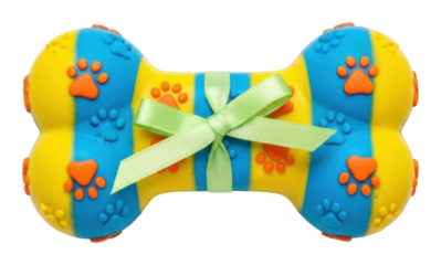 Playful dog toy home product colorful top view fun isolated on transparent background