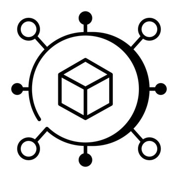 A line style icon showing distributed ledger