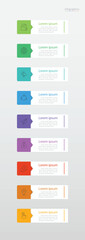 Infographic 9 options design elements for your business data. Vector Illustration.