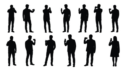 a collection of diverse human figures shown in black standing poses a distinctive silhouette