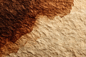 Textured stained paper background with vintage brown tones and rough surface pattern.