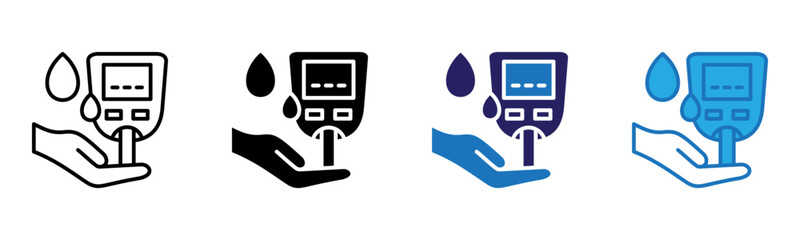Fototapeta premium Glucose Meter Icon Multi Style Vector Illustration