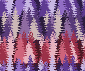 Layered Pine Forest Seamless Pattern 3