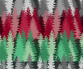 Layered Pine Forest Seamless Pattern 6