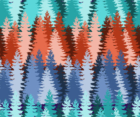 Layered Pine Forest Seamless Pattern 10