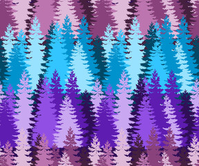 Layered Pine Forest Seamless Pattern 11