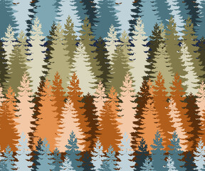 Layered Pine Forest Seamless Pattern 8