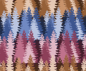 Layered Pine Forest Seamless Pattern 12