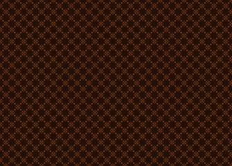 Fototapeta premium Deep brown background with repeating small cross patterns in orange color