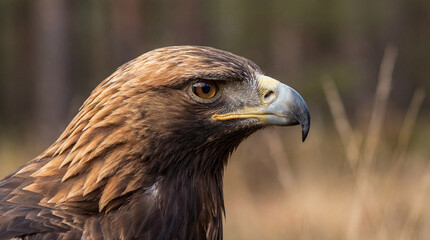 Fototapeta premium Golden Eagle Profile Majestic Bird of Prey Wildlife Portrait