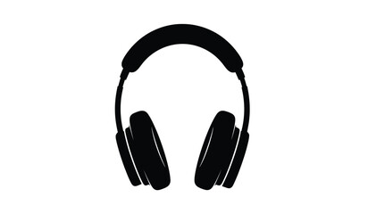 Fototapeta premium A simple black and white silhouette depicts a pair of over ear headphones showcasing a modern design for audio listening and music enjoyment