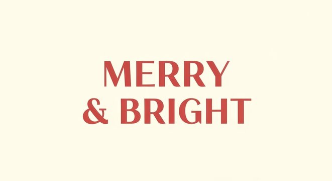Merry and Bright Festive Holiday Typography Design.