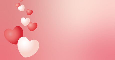 ハートをあしらった背景素材。/ Heart-patterned background material.