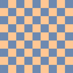 Cute orange and blue gingham seamless pattern. Best for background, fabric, textile. 