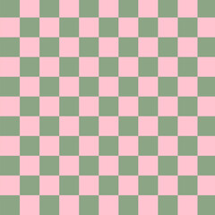 Cute pink and green gingham seamless pattern. Best for background, fabric, textile. 