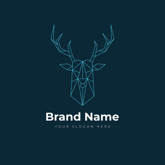 Deer logo for business line art