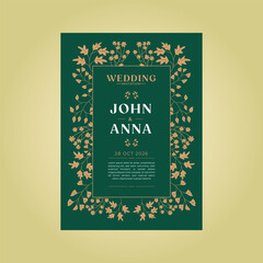 Elegant floral wedding invitation template