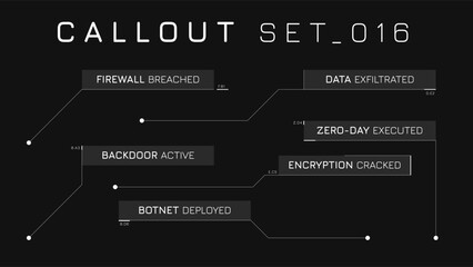 Callout Hud Set Presenting Crystal Frame Highlights For VR