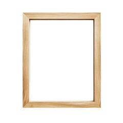 Obraz premium A simple wooden picture frame with a natural finish. resting against a white background. perfect for artwork or photographs in home decor or professional settings