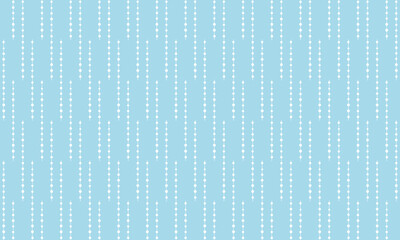 ドットが入った線が段に繋がるジグザグした青いストライプ模様