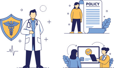 Fototapeta premium Doctor and Patient Discussing Health Insurance Policy.