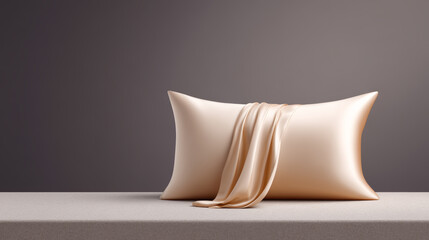 Soft silk pillow looks invitingly comfortable for rest and relaxation