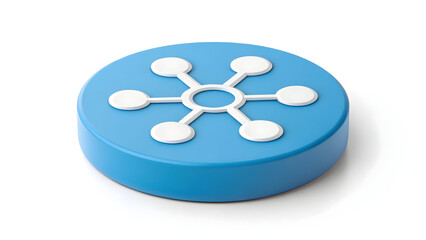 Blue network connection symbol on circular platform