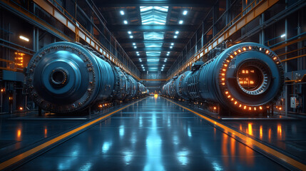 Create a minimalist industrial depiction of a generator