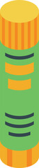 Obraz premium Green glue stick with orange cap, ideal for school projects, paper crafts, and various creative activities