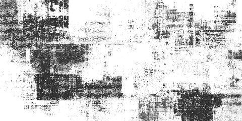 Black and white textured abstract pattern with distressed grunge effect background