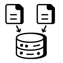An outline style icon depicting data collection
