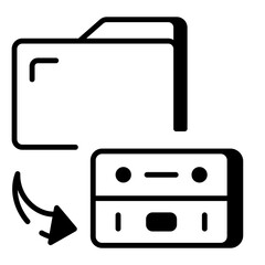 A linear style icon representing data archive