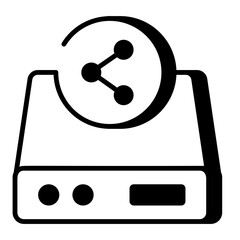 A linear style icon representing shared server
