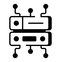 A line style icon showing data connection