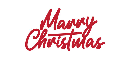 Merry Christmas Handwritten Lettering  Decoration