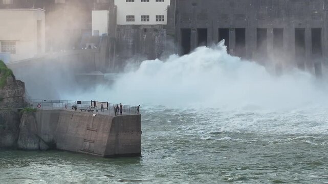 Sanmenxia Dam Yellow River Water Discharge China