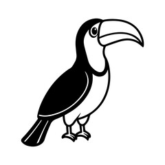 Obraz premium Toucan Bird Line Art Illustration | Tropical Wildlife Vector Design