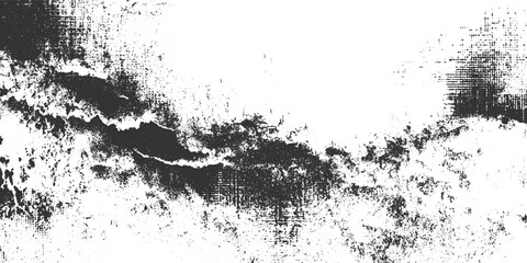 Black and white textured grunge background with rough abstract shapes and distressed patterns © Vector point